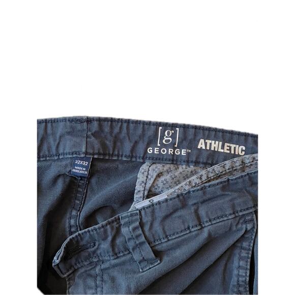 George Blue Gray Flat Front Chino Pants Mens 32x32 - Picture 3 of 3